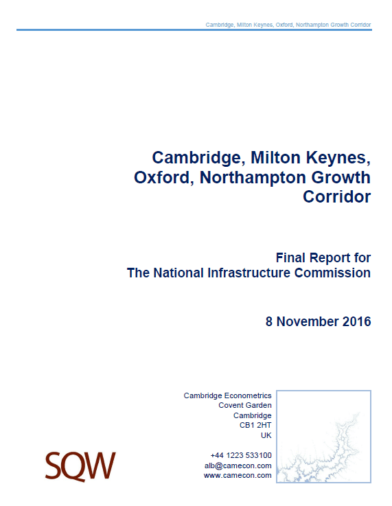Cambridge Oxford Milton Keynes Northampton Growth Corridor